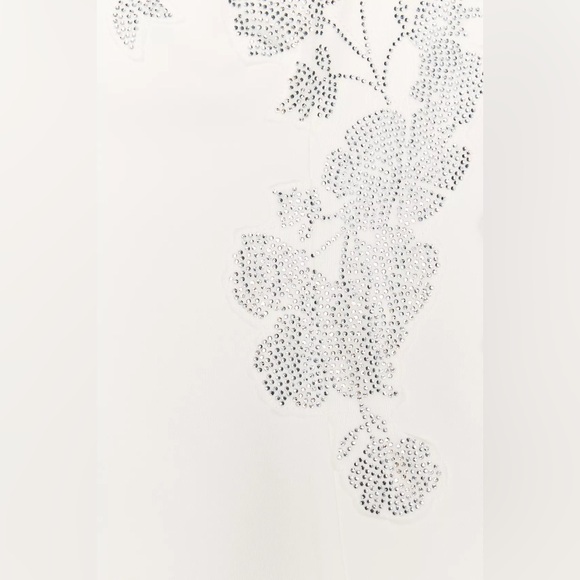 Zara White Strapless Top with Silver Floral Design - Picture 7 of 7